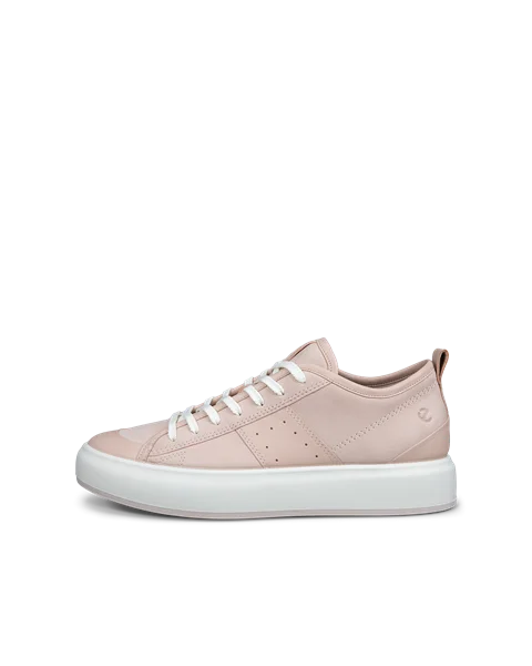 Women's ECCO® Street Ace Leather Trainer - Pink - O