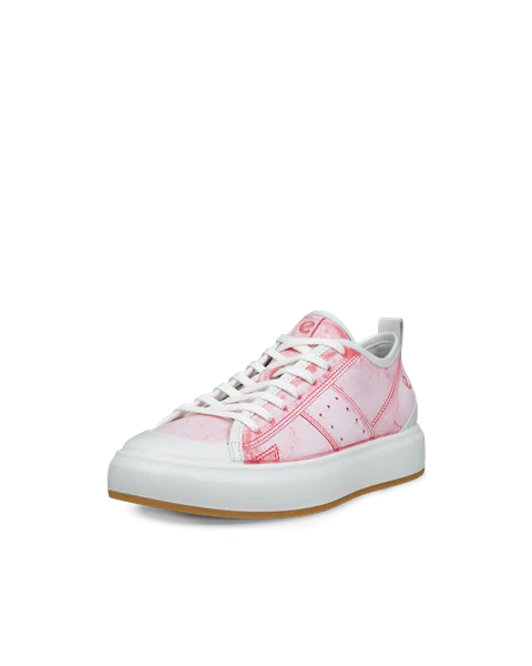 Women's ECCO® Street Ace Leather Trainer - Pink - M