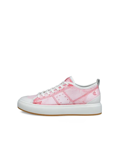 Women's ECCO® Street Ace Leather Trainer - Pink - O