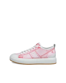 Women's ECCO® Street Ace Leather Trainer - Pink - O