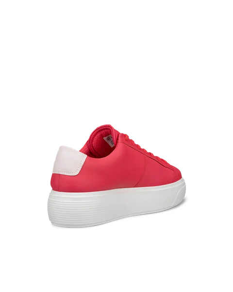 Women's ECCO® Street Platform Leather Platform Trainer - Pink - B