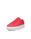 Women's ECCO® Street Platform Leather Platform Trainer - Pink - M