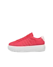 Women's ECCO® Street Platform Leather Platform Trainer - Pink - O