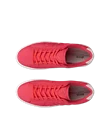 Women's ECCO® Street Platform Leather Platform Trainer - Pink - Top_Left_Pair