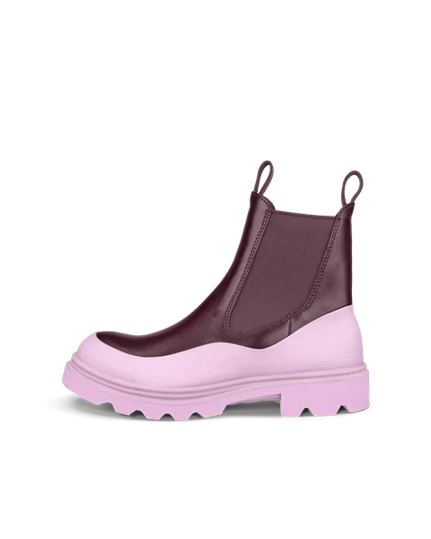 ECCO® Grainer botte Chelsea en cuir pour femme - Violet - O