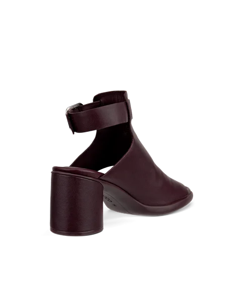 Damskie skórzane sandały na obcasie ECCO® Sculpted Sandal LX 55 - Fioletowy - B