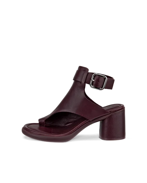 Damskie skórzane sandały na obcasie ECCO® Sculpted Sandal LX 55 - Fioletowy - O