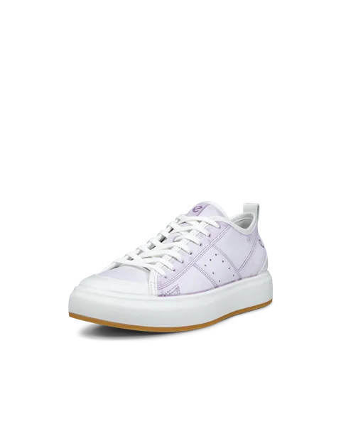 Women's ECCO® Street Ace Leather Trainer - Purple - M