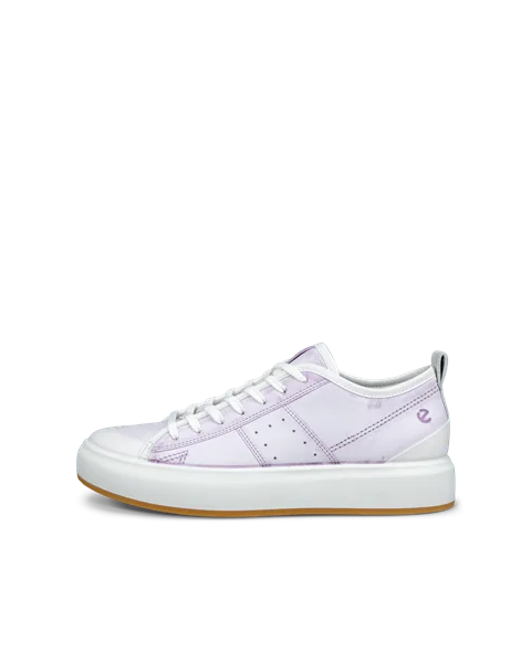 Women's ECCO® Street Ace Leather Trainer - Purple - O