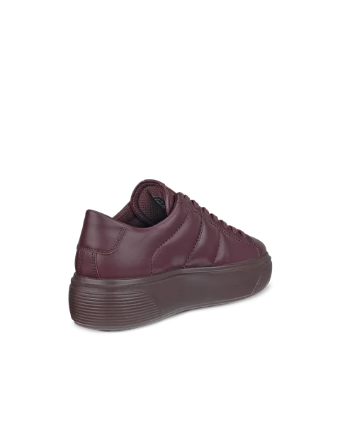 Women's ECCO® Street Platform Leather Platform Trainer - Purple - B