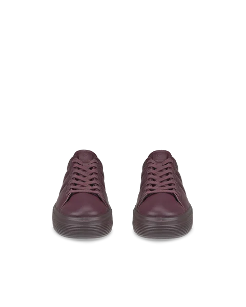 ECCO® Street Platform sneakers i læder og chunky sål til damer - Lilla - Front_Pair