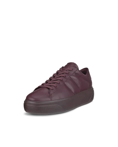 Women's ECCO® Street Platform Leather Platform Trainer - Purple - M