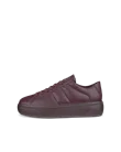 Women's ECCO® Street Platform Leather Platform Trainer - Purple - O