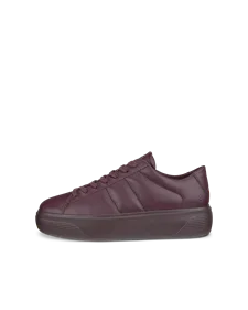 Women's ECCO® Street Platform Leather Platform Trainer - Purple - O