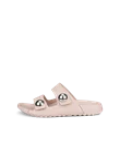 Women's ECCO® Cozmo Leather Two Strap Sandal - Pink - O
