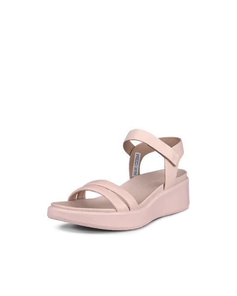 ECCO® Flowt Wedge LX ženske kožne sandale na platformu - Pink - M