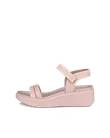 ECCO® Flowt Wedge LX ādas sandales ar ķīļveida papēdi sievietēm - Pink - O