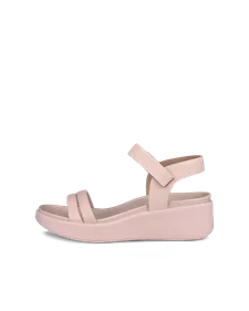 Ženski usnjeni sandali s polno peto ECCO® Flowt Wedge LX - Pink - O