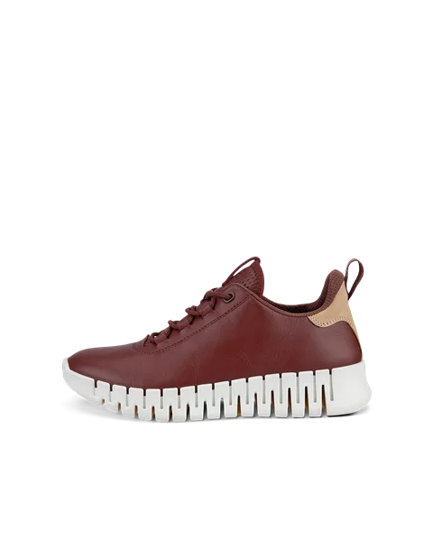 Women's ECCO® Gruuv Leather Trainer - Red - O