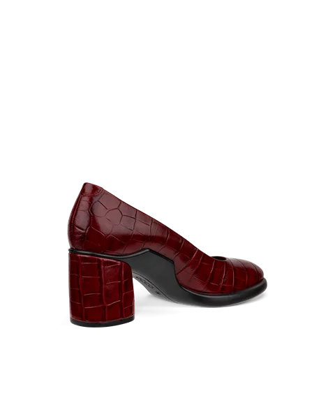 ECCO® Sculpted LX 55 escarpins en cuir à talon carré pour femme - Rouge - B