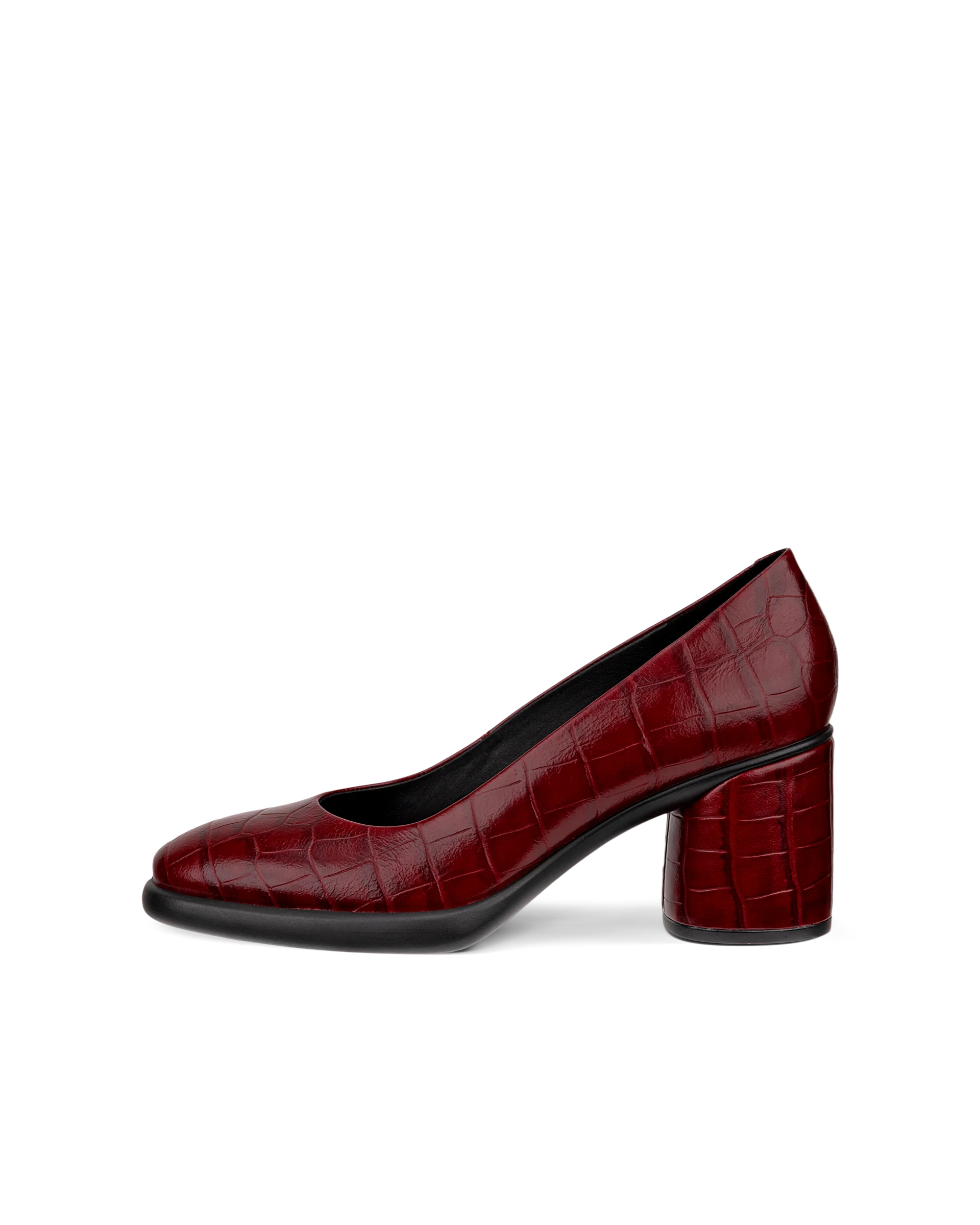 ECCO Sculpted LX 55 - Women’s Leather Block-Heeled Pump - Red - Size: 6 (EU 39)