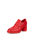 Women's ECCO® Sculpted LX 55 Leather Block-Heeled Loafer - Red - M