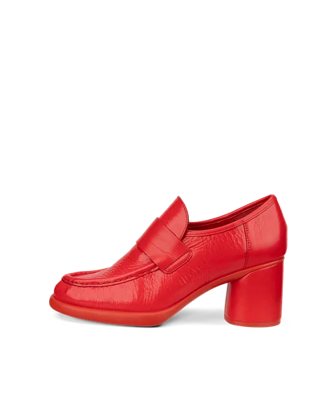Women's ECCO® Sculpted LX 55 Leather Block-Heeled Loafer - Red - O