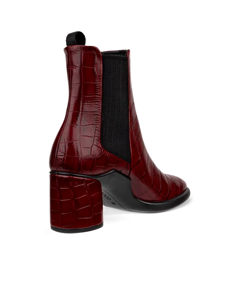 ECCO® Sculpted LX 55 Dames leren Chelsea boot met hak - Rood - B