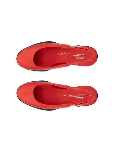 ECCO® Sculpted LX 55 escarpins en cuir à talon carré pour femme - Rouge - Top_Left_Pair