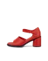 Damskie skórzane sandały na obcasie ECCO® Sculpted Sandal LX 55 - Czerwony - O