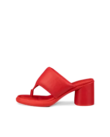 Damskie skórzane sandały na obcasie ECCO® Sculpted Sandal LX 55 - Czerwony - O