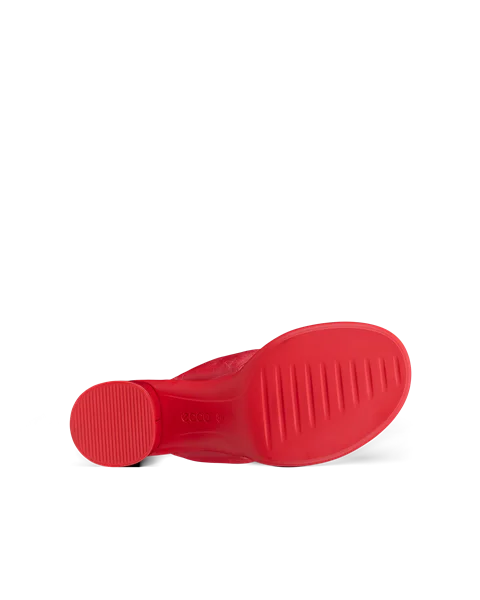 Damskie skórzane sandały na obcasie ECCO® Sculpted Sandal LX 55 - Czerwony - S