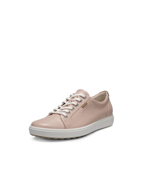 Women's ECCO® Soft 7 Leather Trainer - Pink - M
