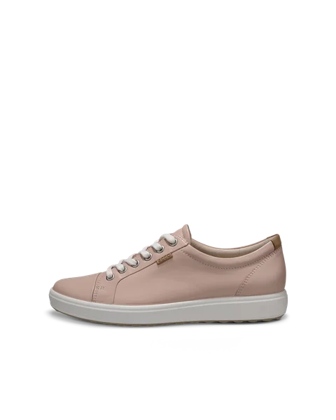 Women's ECCO® Soft 7 Leather Trainer - Pink - O