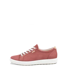 Damskie nubukowe sneakersy ECCO® Soft 7 - Czerwony - O