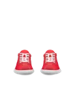 Women's ECCO® Soft Zero Leather Trainer - Red - Front_Pair