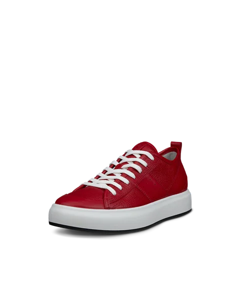 Women's ECCO® Street Ace Leather Trainer - Red - M