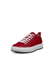 Women's ECCO® Street Ace Leather Trainer - Red - M