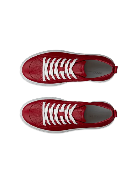 ECCO® Street Ace Dames leren sneaker - Rood - Top_Left_Pair