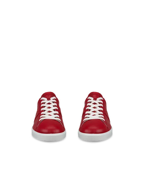 Women's ECCO® Street Lite Leather Trainer - Red - Front_Pair