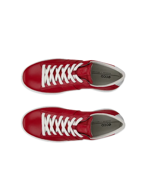 Women's ECCO® Street Lite Leather Trainer - Red - Top_Left_Pair