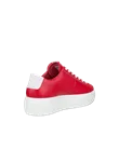 Women's ECCO® Street Platform Leather Platform Trainer - Red - B