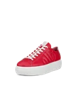 Women's ECCO® Street Platform Leather Platform Trainer - Red - M