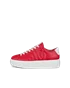 Women's ECCO® Street Platform Leather Platform Trainer - Red - O