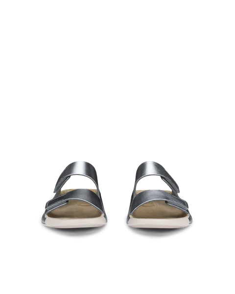 ECCO® Cozmo Damen Ledersandale mit zwei Riemen - Silber - Front_Pair