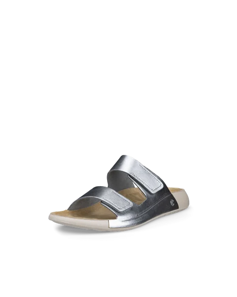 ECCO® Cozmo Damen Ledersandale mit zwei Riemen - Silber - M