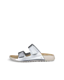 Women's ECCO® Cozmo Leather Two Strap Sandal - Silver - O