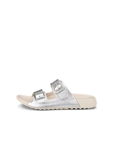 ECCO® Cozmo sandaler i læder med to remme til damer - Sølv - O