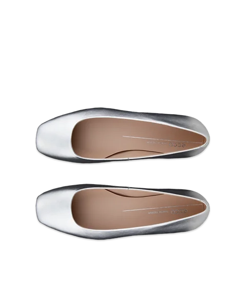ECCO® Margot Damen Lederballerina - Silber - Top_Left_Pair