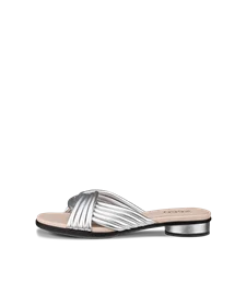 Women's ECCO® Sculpted Alba 25 Leather Heeled Sandal - Silver - O